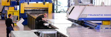 The J&J Drainage Products Trumpf machine ensures computerized consistency in cutting materials.